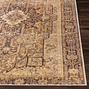Livabliss Amelie Chenille Area Rug Traditional Motifs Soft Transitional Style for Living Rooms Mustard, Brown 8'10" x 12' AML2348-81012