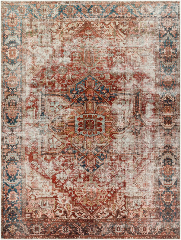 Livabliss Amelie Flatweave Polyester Area Rug Turkish Woven Traditional Pattern for Entryways Burgandy, Navy 7'10" x 10'2" AML2350-710102