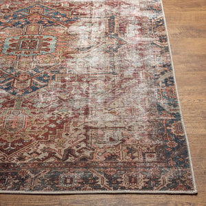 Livabliss Amelie Flatweave Polyester Area Rug Turkish Woven Traditional Pattern for Entryways Burgandy, Navy 2' x 2'11" AML2350-2211