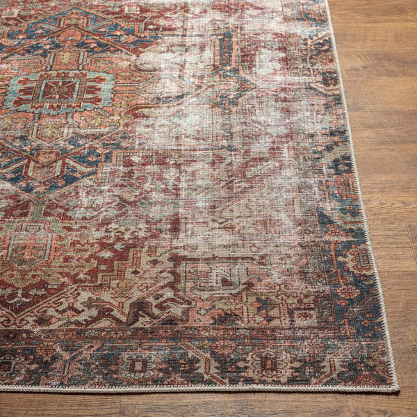 Livabliss Amelie Flatweave Polyester Area Rug Turkish Woven Traditional Pattern for Entryways Burgandy, Navy 2' x 2'11" AML2350-2211