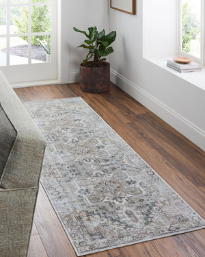 Livabliss Amelie Flatweave Turkish Area Rug Soft Chenille Cotton Blend for Entryways Ink Blue, Mediu 2'7" x 13'11" AML2360-2714
