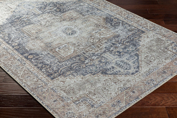 Livabliss Amelie Flatweave Turkish Area Rug Soft Chenille Cotton Blend for Entryways Ink Blue, Mediu 5'3" x 7'3" AML2360-5373