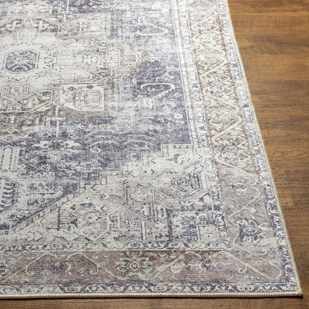 Livabliss Amelie Flatweave Turkish Area Rug Soft Chenille Cotton Blend for Entryways Ink Blue, Mediu 5'3" x 7'3" AML2360-5373