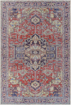 Livabliss Amelie Flatweave Polyester Accent Rug Turkish Traditional Pattern for Entryway or Bedside Burgandy, Dark 2' x 2'11" AML2372-2211