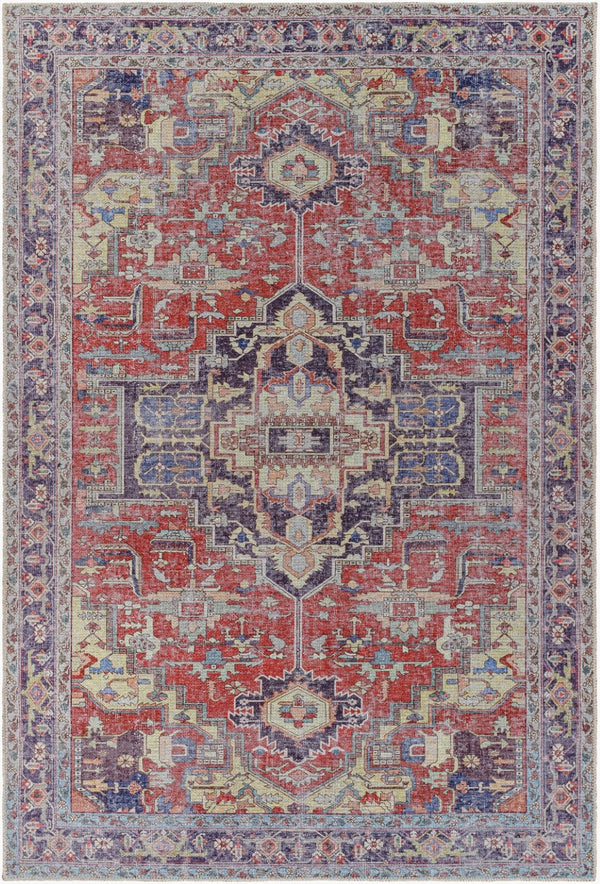 Livabliss Amelie Flatweave Polyester Accent Rug Turkish Traditional Pattern for Entryway or Bedside Burgandy, Dark 2' x 2'11" AML2372-2211