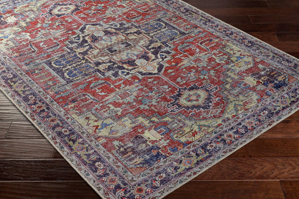 Livabliss Amelie Flatweave Polyester Accent Rug Turkish Traditional Pattern for Entryway or Bedside Burgandy, Dark 2' x 2'11" AML2372-2211
