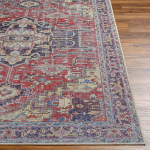 Livabliss Amelie Flatweave Polyester Accent Rug Turkish Traditional Pattern for Entryway or Bedside Burgandy, Dark 2' x 2'11" AML2372-2211