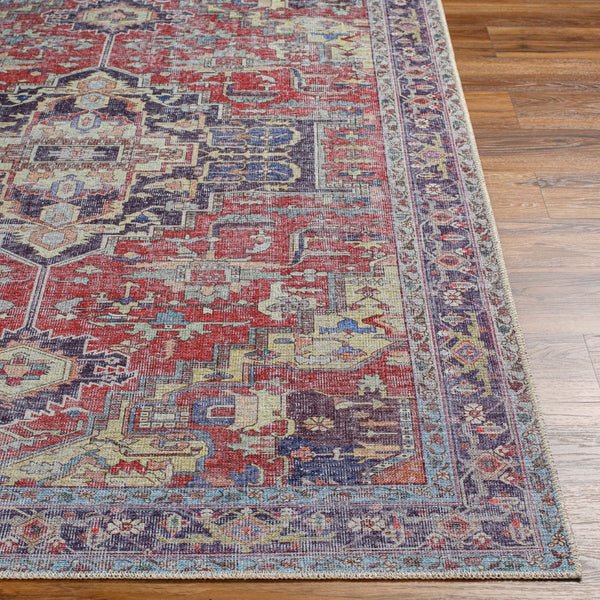 Livabliss Amelie Flatweave Polyester Accent Rug Turkish Traditional Pattern for Entryway or Bedside Burgandy, Dark 2' x 2'11" AML2372-2211