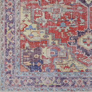 Livabliss Amelie Flatweave Polyester Accent Rug Turkish Traditional Pattern for Entryway or Bedside Burgandy, Dark 2' x 2'11" AML2372-2211