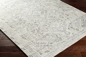 Livabliss Amelie Turkish Flatweave Polyester Accent Rug for Entryways Bathrooms and Bedside Areas White, Sage 5'3" x 7'3" AML2379-5373