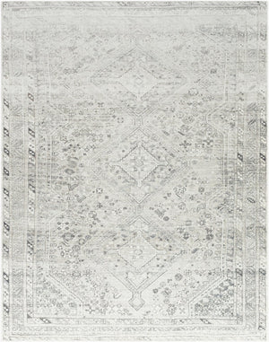 Livabliss Amelie Turkish Flatweave Polyester Accent Rug for Entryways Bathrooms and Bedside Areas White, Sage 7'10" x 10'2" AML2379-710102