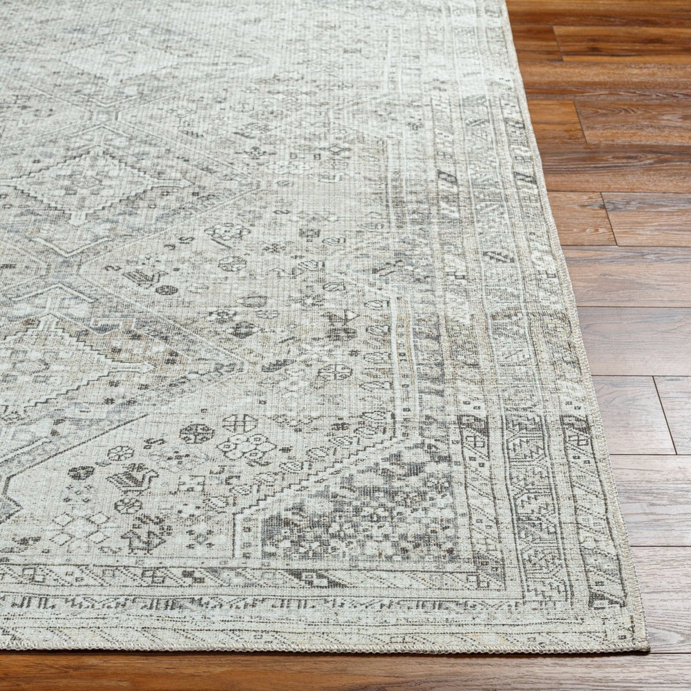 Livabliss Amelie Turkish Flatweave Polyester Accent Rug for Entryways Bathrooms and Bedside Areas White, Sage 5'3" x 7'3" AML2379-5373