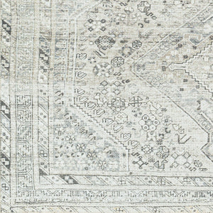 Livabliss Amelie Turkish Flatweave Polyester Accent Rug for Entryways Bathrooms and Bedside Areas White, Sage 5'3" x 7'3" AML2379-5373