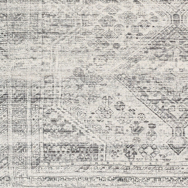 Livabliss Amelie Turkish Flatweave Polyester Area Rug for Entryways Baths and Bedroom Floors White, Charcoal 8'10" x 12' AML2381-81012