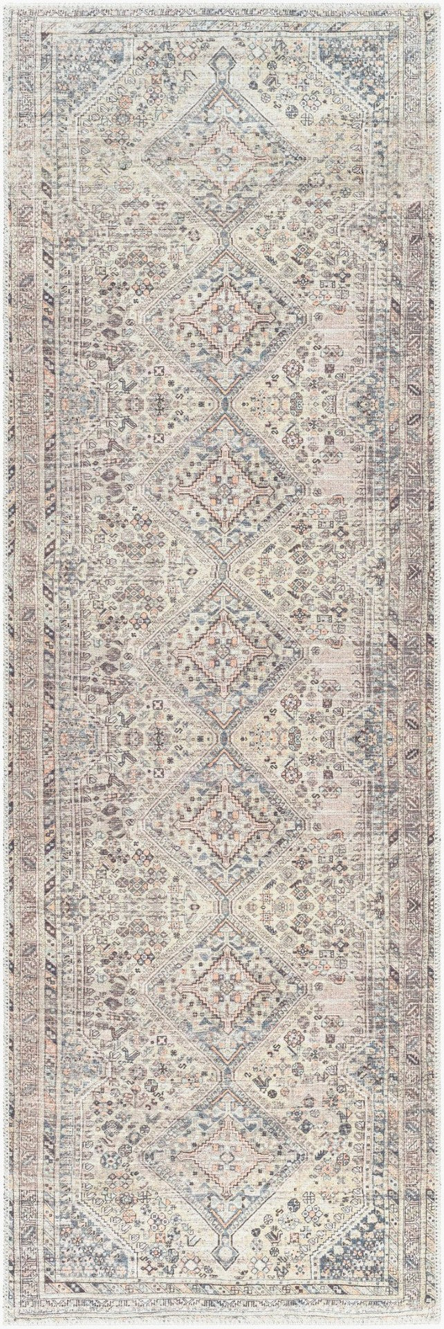 Livabliss Amelie Flatweave Polyester Area Rug Turkish Traditional Pattern for Entryways and Bedside Gray, Black 2'7" x 7'10" AML2382-27710