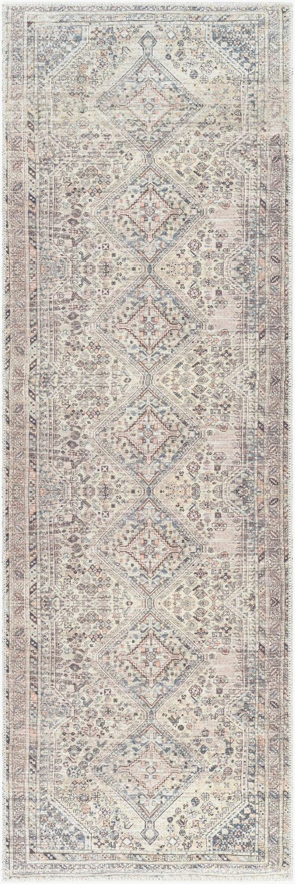 Livabliss Amelie Flatweave Polyester Area Rug Turkish Traditional Pattern for Entryways and Bedside Gray, Black 2'7" x 7'10" AML2382-27710