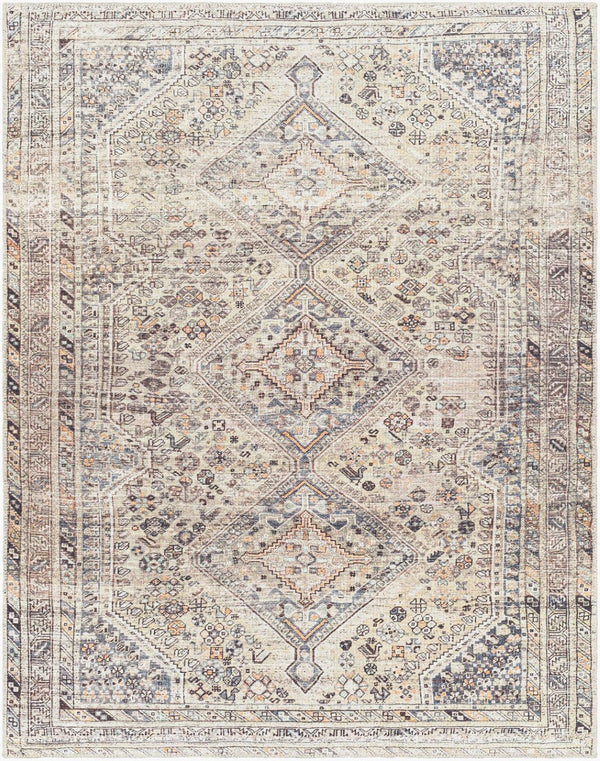 Livabliss Amelie Flatweave Polyester Area Rug Turkish Traditional Pattern for Entryways and Bedside Gray, Black 7'10" x 10'2" AML2382-710102