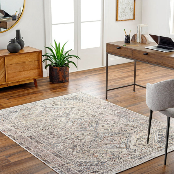 Livabliss Amelie Flatweave Polyester Area Rug Turkish Traditional Pattern for Entryways and Bedside Gray, Black 7'10" x 10'2" AML2382-710102