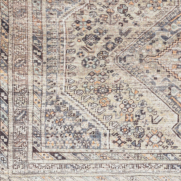 Livabliss Amelie Flatweave Polyester Area Rug Turkish Traditional Pattern for Entryways and Bedside Gray, Black 7'10" x 10'2" AML2382-710102