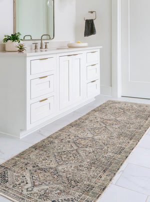 Livabliss Amelie Turkish Flatweave Polyester Area Rug for Entryways and High Traffic Spaces Gray, Black 2'7" x 7'10" AML2383-27710