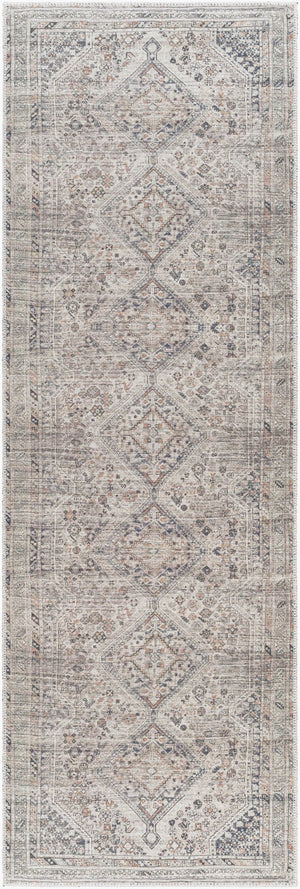 Livabliss Amelie Turkish Flatweave Polyester Area Rug for Entryways and High Traffic Spaces Gray, Black 2'7" x 7'10" AML2383-27710