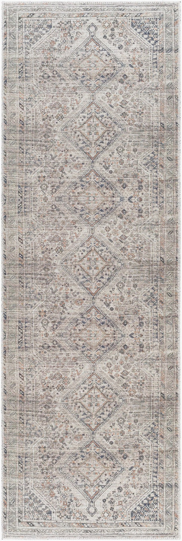 Livabliss Amelie Turkish Flatweave Polyester Area Rug for Entryways and High Traffic Spaces Gray, Black 2'7" x 7'10" AML2383-27710