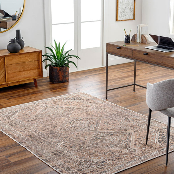 Livabliss Amelie Flatweave Polyester Area Rug Traditional Pattern for Entryway High Traffic Zones Light Brown, Or 8'10" x 12' AML2384-81012
