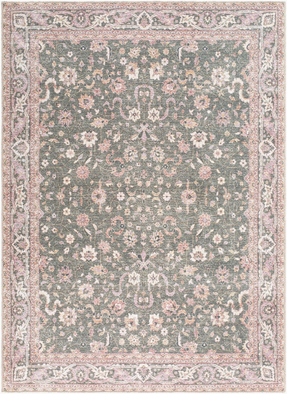 Livabliss Amelie Flatweave Polyester Accent Rug Soft Durable Pick for Entryways and Bath Floors Medium Green, P 6'7" x 9' AML2392-679