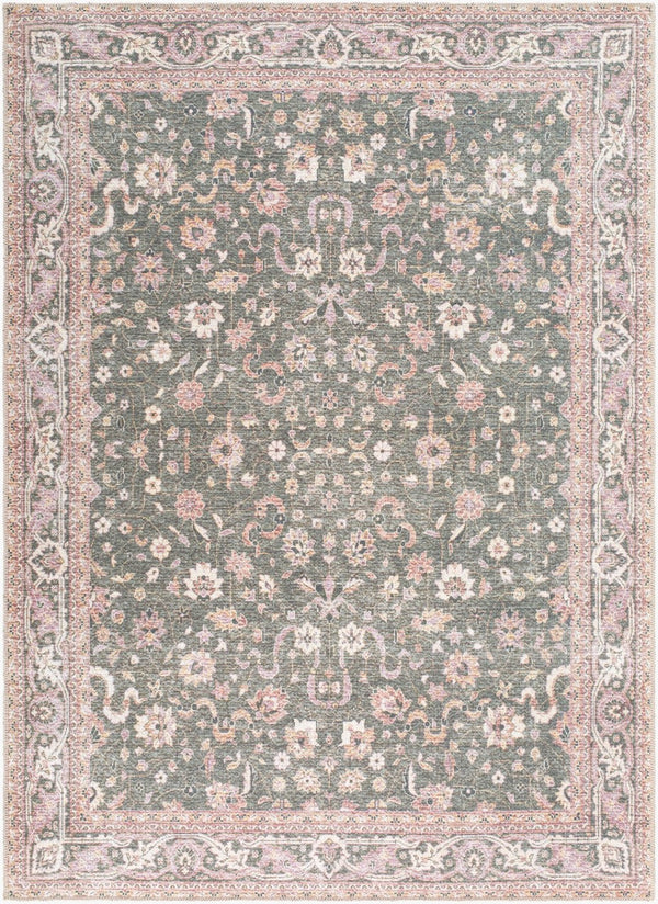 Livabliss Amelie Flatweave Polyester Accent Rug Soft Durable Pick for Entryways and Bath Floors Medium Green, P 6'7" x 9' AML2392-679