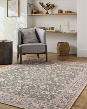 Livabliss Amelie Flatweave Polyester Accent Rug Soft Durable Pick for Entryways and Bath Floors Medium Green, P 6'7" x 9' AML2392-679