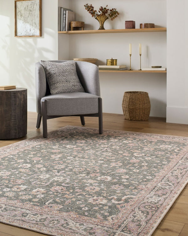 Livabliss Amelie Flatweave Polyester Accent Rug Soft Durable Pick for Entryways and Bath Floors Medium Green, P 6'7" x 9' AML2392-679