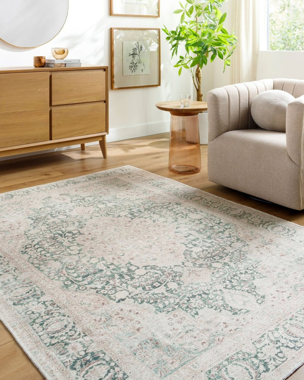 Livabliss Amelie Flatweave Polyester Rug Woven in Turkey for Entryways and High Traffic Spaces Medium Green, C 8'10" x 12' AML2393-81012
