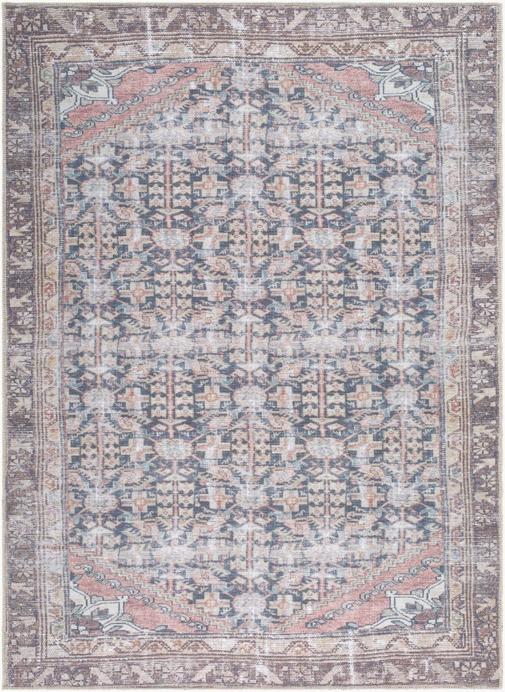 Livabliss Amelie Flatweave Polyester Area Rug Turkish Woven for Entryways and High Traffic Spaces Black, Cream 6'7" x 9' AML2395-679