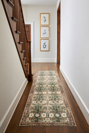 Livabliss Amelie Flatweave Polyester Accent Rug Turkish Woven Low Profile for Entryway or Bath Olive, Medium G 2'7" x 7'10" AML2396-27710