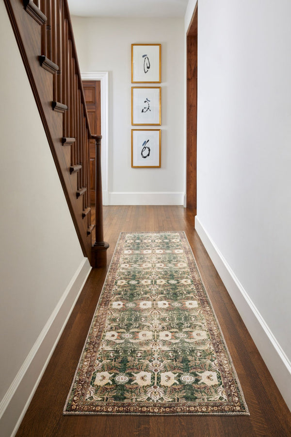 Livabliss Amelie Flatweave Polyester Accent Rug Turkish Woven Low Profile for Entryway or Bath Olive, Medium G 2'7" x 7'10" AML2396-27710