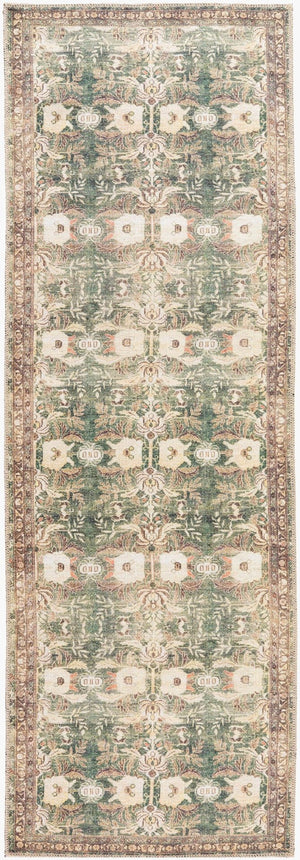 Livabliss Amelie Flatweave Polyester Accent Rug Turkish Woven Low Profile for Entryway or Bath Olive, Medium G 2'7" x 7'10" AML2396-27710