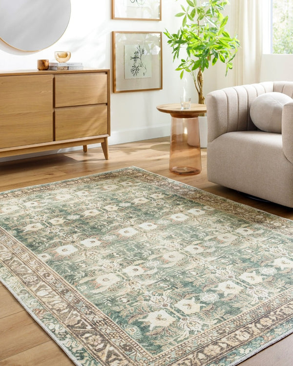 Livabliss Amelie Flatweave Polyester Accent Rug Turkish Woven Low Profile for Entryway or Bath Olive, Medium G 7'10" x 10'2" AML2396-710102