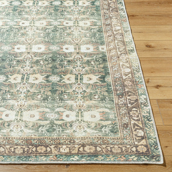 Livabliss Amelie Flatweave Polyester Accent Rug Turkish Woven Low Profile for Entryway or Bath Olive, Medium G 2'7" x 7'10" AML2396-27710