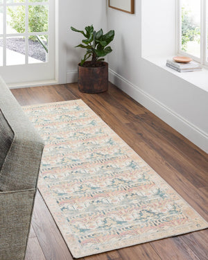 Livabliss Amelie Flatweave Polyester Area Rug Turkish Machine Woven for Entryways and Bathrooms Medium Green, G 2'7" x 7'10" AML2397-27710