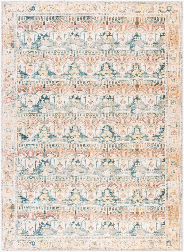 Livabliss Amelie Flatweave Polyester Area Rug Turkish Machine Woven for Entryways and Bathrooms Medium Green, G 6'7" x 9' AML2397-679