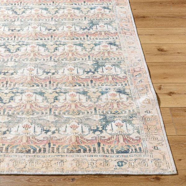 Livabliss Amelie Flatweave Polyester Area Rug Turkish Machine Woven for Entryways and Bathrooms Medium Green, G 6'7" x 9' AML2397-679