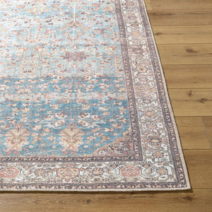 Livabliss Amelie Flatweave Polyester Accent Rug Turkish Woven Low Profile for Entryway or Bath Pale Blue, Teal 2' x 2'11" AML2399-2211