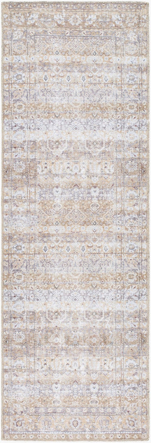 Livabliss Amelie Flatweave Polyester Accent Rug Turkish Crafted for Entryways and High Traffic Halls Beige, Light Br 2'7" x 7'10" AML2400-27710