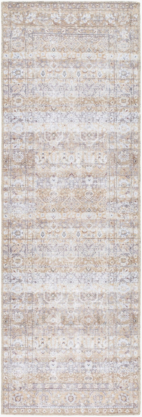 Livabliss Amelie Flatweave Polyester Accent Rug Turkish Crafted for Entryways and High Traffic Halls Beige, Light Br 2'7" x 7'10" AML2400-27710