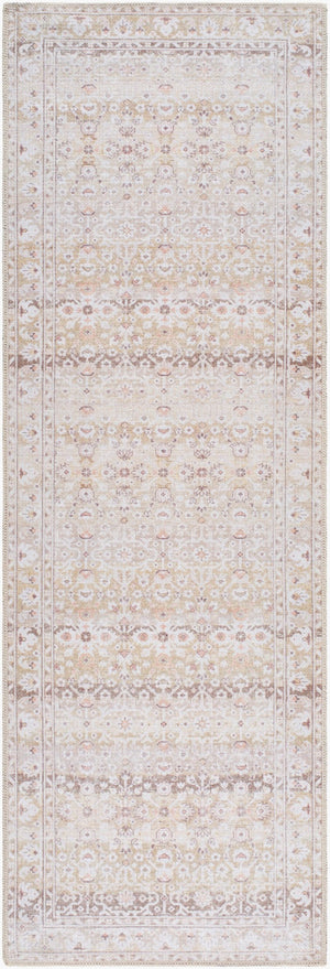 Livabliss Amelie Machine Woven Polyester Accent Rug Turkey Crafted for Entryways and Bedside Cream, Light Be 2'7" x 7'10" AML2401-27710