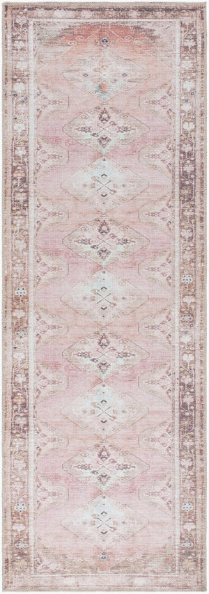 Livabliss Amelie Flatweave Polyester Area Rug Turkish Machine Woven for High Traffic Entryway Dusty Pink, Rus 2'7" x 7'10" AML2402-27710
