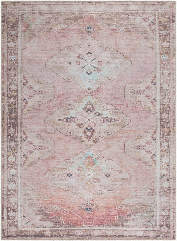 Livabliss Amelie Flatweave Polyester Area Rug Turkish Machine Woven for High Traffic Entryway Dusty Pink, Rus 8'10" x 12' AML2402-81012