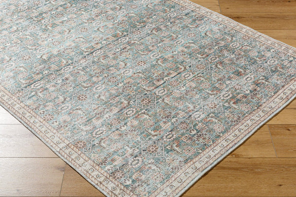 Livabliss Amelie Flatweave Polyester Area Rug for Entryways Kitchens and High Traffic Spaces Pale Blue, Teal 8'10" x 12' AML2403-81012