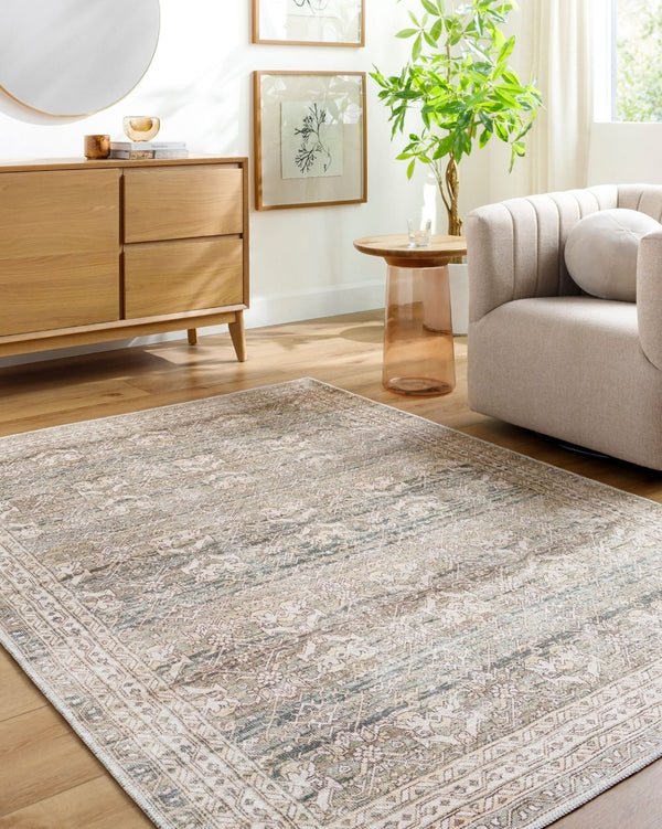 Livabliss Amelie Flatweave Polyester Accent Rug Machine Woven in Turkey for High Traffic Areas Medium Green, D 8'10" x 12' AML2404-81012