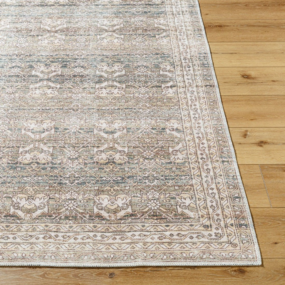 Livabliss Amelie Flatweave Polyester Accent Rug Machine Woven in Turkey for High Traffic Areas Medium Green, D 8'10" x 12' AML2404-81012